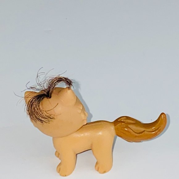 Polly Pocket Toy Pet Animal Figure Brown Faux Hair on Head Kids Pretend Play - Picture 4 of 6